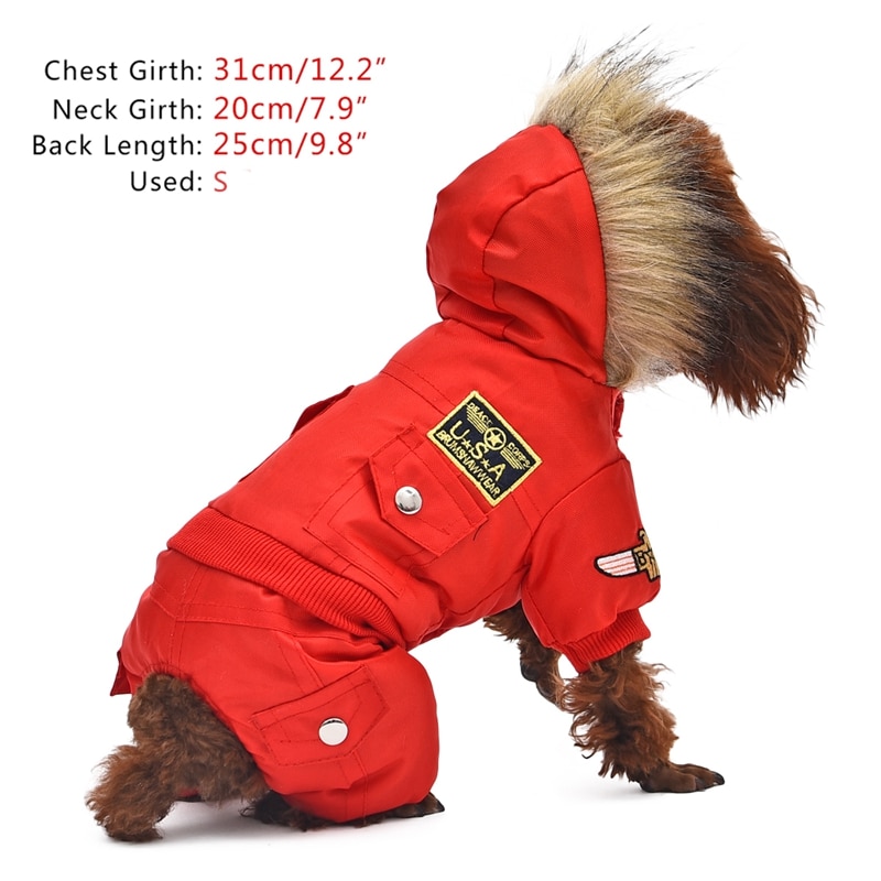 Warm Winter Large Dog Jumpsuit with Pockets