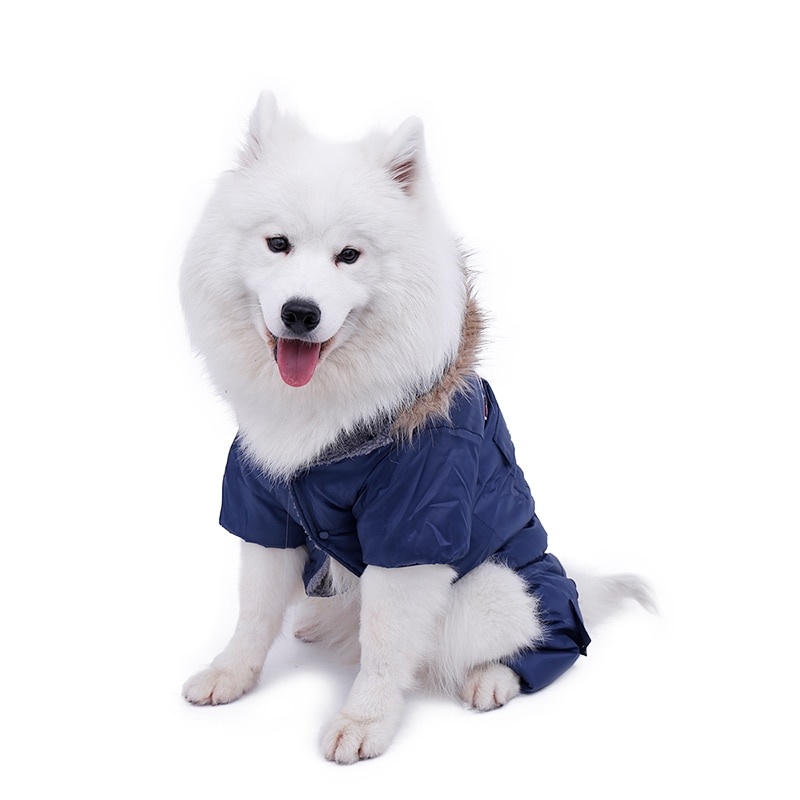 Warm Winter Large Dog Jumpsuit with Pockets