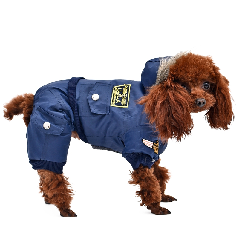 Warm Winter Large Dog Jumpsuit with Pockets