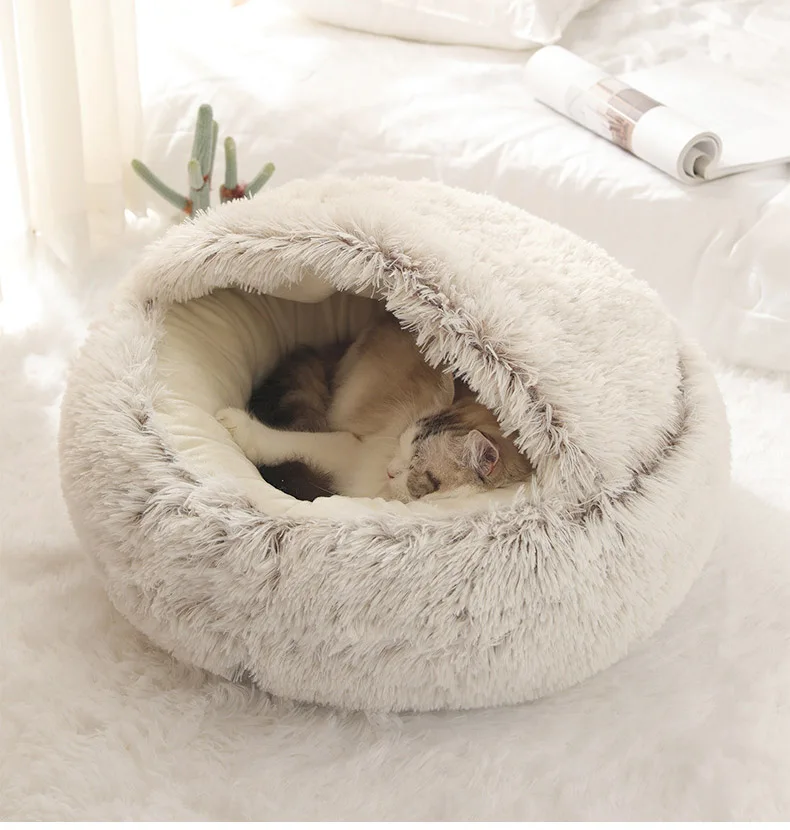 Cats Round Plush Bed