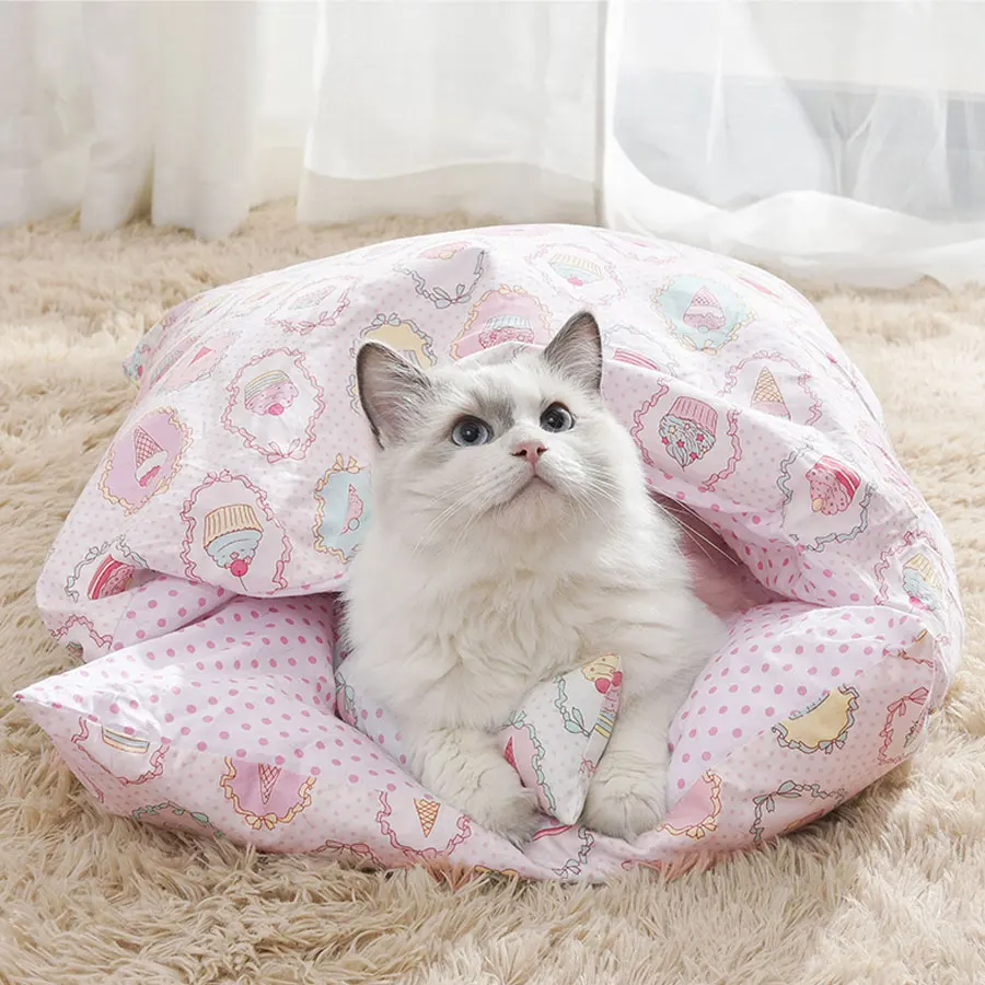 Warm Cat Sleeping Bag with Pillow