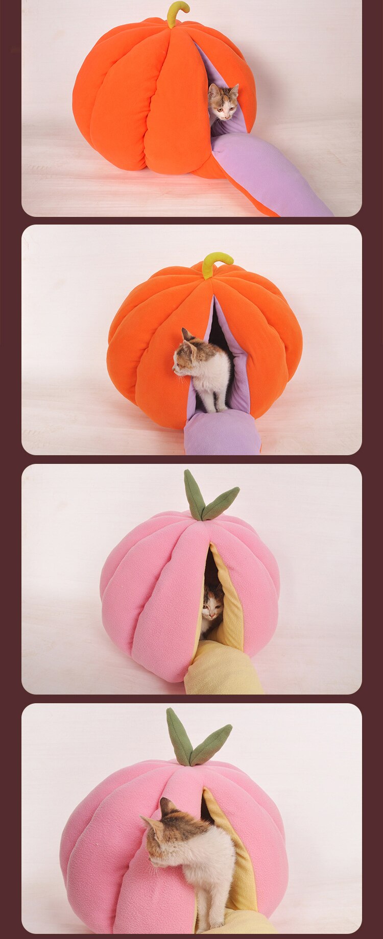 Cute Pumpkin Shaped Sleeping Bed for Cats